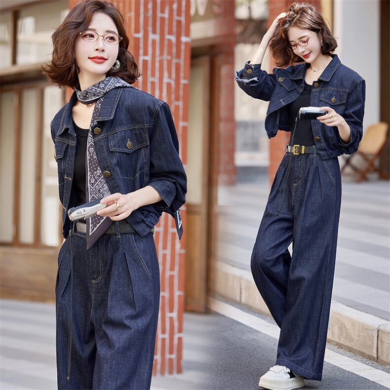 2025春季新款女装休闲时尚牛仔套装时髦减龄高级感初春两件套穿搭，女装套装/套裙，瑶迪依秀