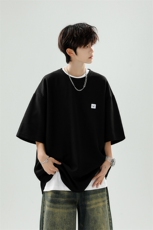 8XL-M重磅！特大码T潮牌上衣男中性华夫格短袖T恤DX304P25控39，男装T恤，电商D206-1