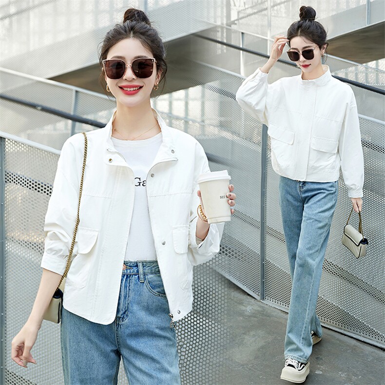 奶fufu粉色短外套女2023春季新款韩版宽松百搭小个子减龄夹克上衣,女装短外套,拾衣