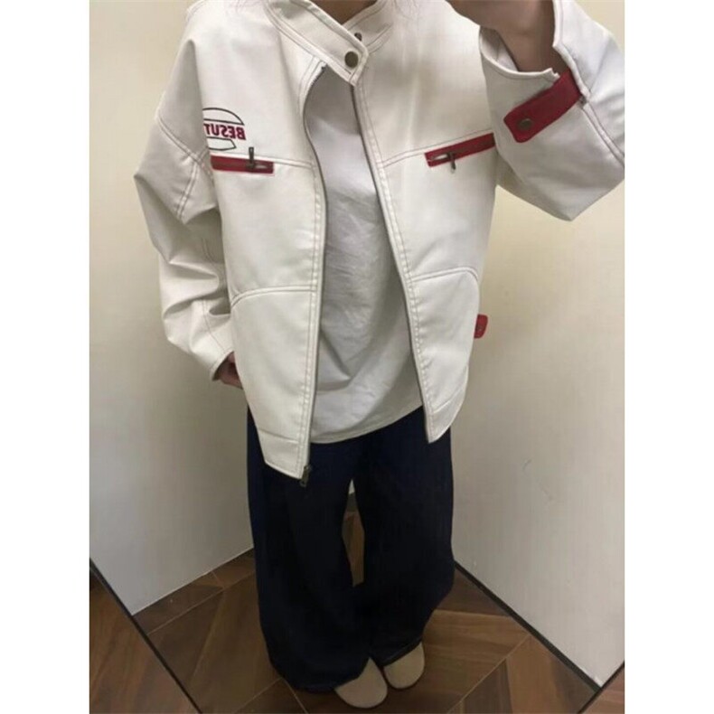 DW6710-P70美式工装机车服夹克男女春秋季潮牌pu皮外套-网图现货,男装夹克,星座603-2