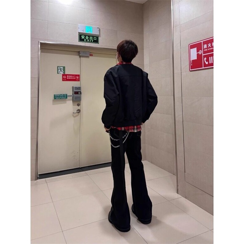 网络图现货假两件外套男新款拼接撞色宽松夹克RJK8561-P80,男装夹克,星座1005-4