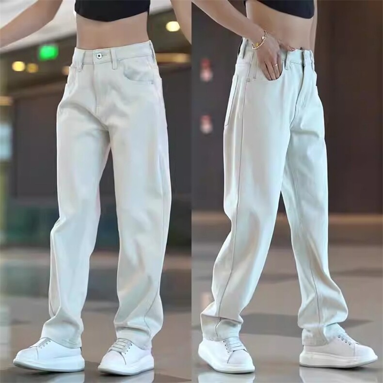1506/QT12680/P50高个子加长白色阔腿牛仔裤，男装牛仔裤，星座1506