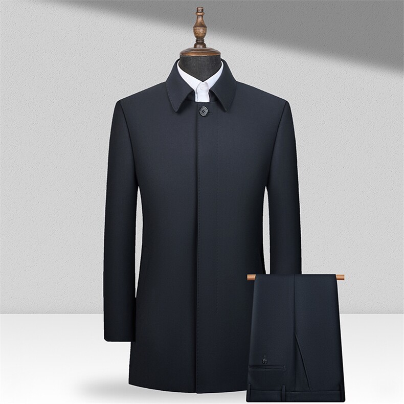 BJ8082四季款新款男士礼服西装修身商务休闲男装中山装两件套装，男装西服套装，电商B360A（原721A）