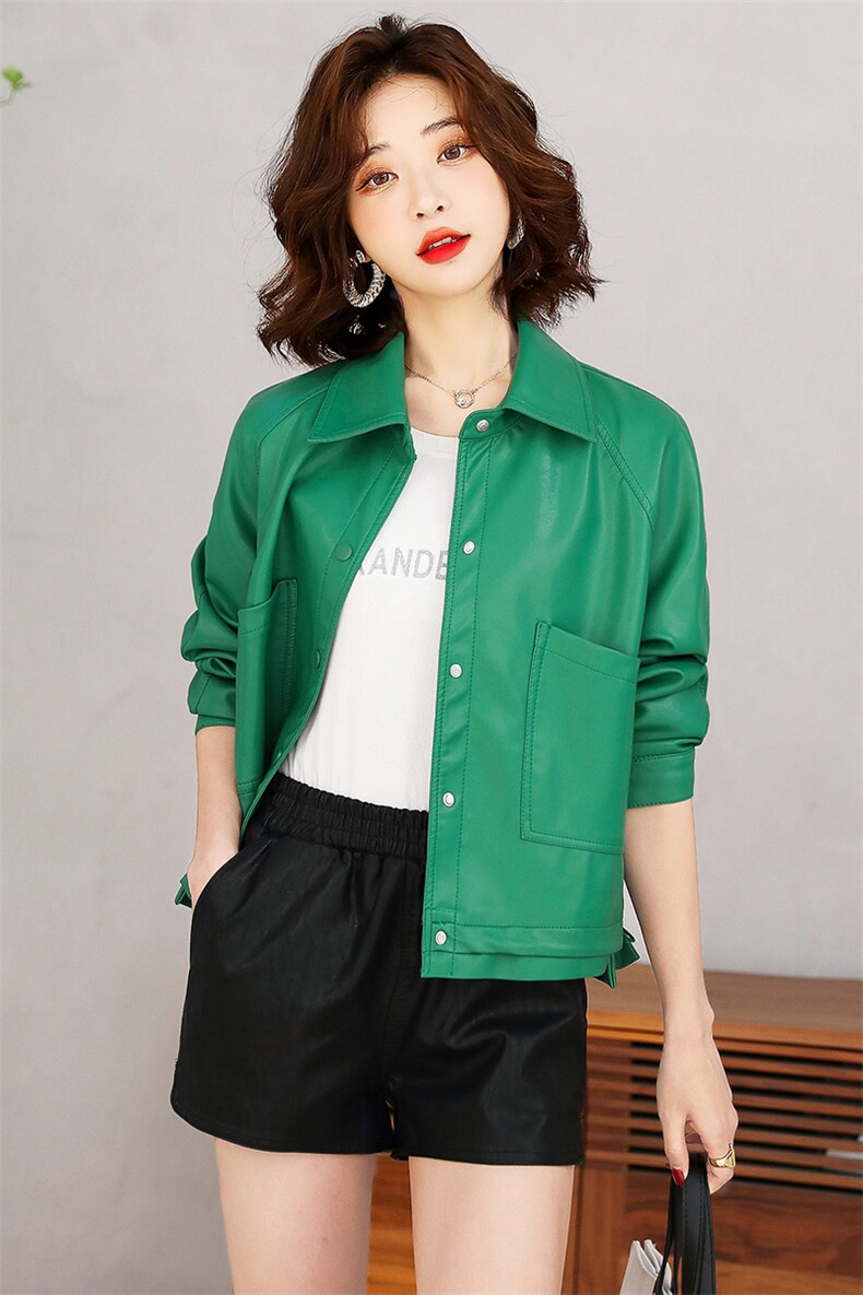 现货主推2022新款机车服小皮衣休闲显瘦百搭皮衣外套女两件套,女装套装/套裙,江南女神