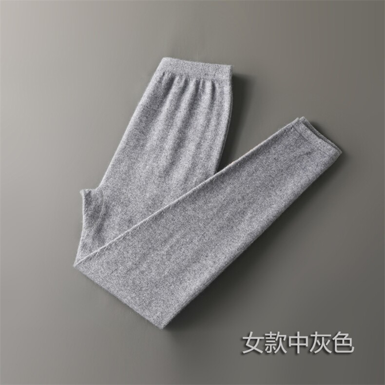 新款女款黑色羊绒无缝裤秋冬保暖柔软贴肤高腰显瘦打底裤,女装休闲裤,金牧歌羊绒裤