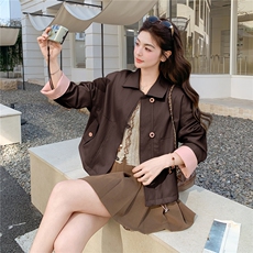 已出货春装新款~拼色皮衣外套女1楼南36-39吾爱衣-A15-P145-K258，女装皮衣，1C083