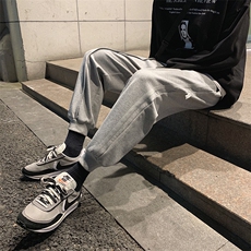冬季内里加绒宽松ins长裤休闲cec卫裤男女裤子潮流束脚，男装休闲裤，电商A102B