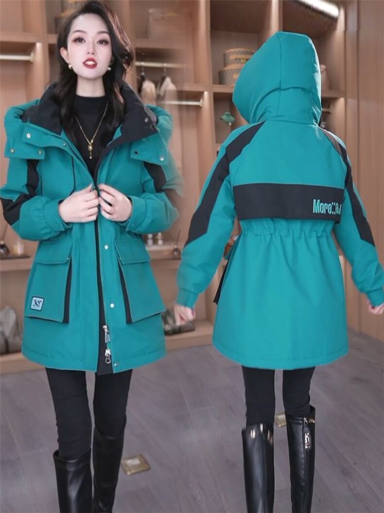 （现货）新款高级感可拆卸连帽外套三防加厚冲锋衣派克服大衣女,女装派克服,韩蔻秀