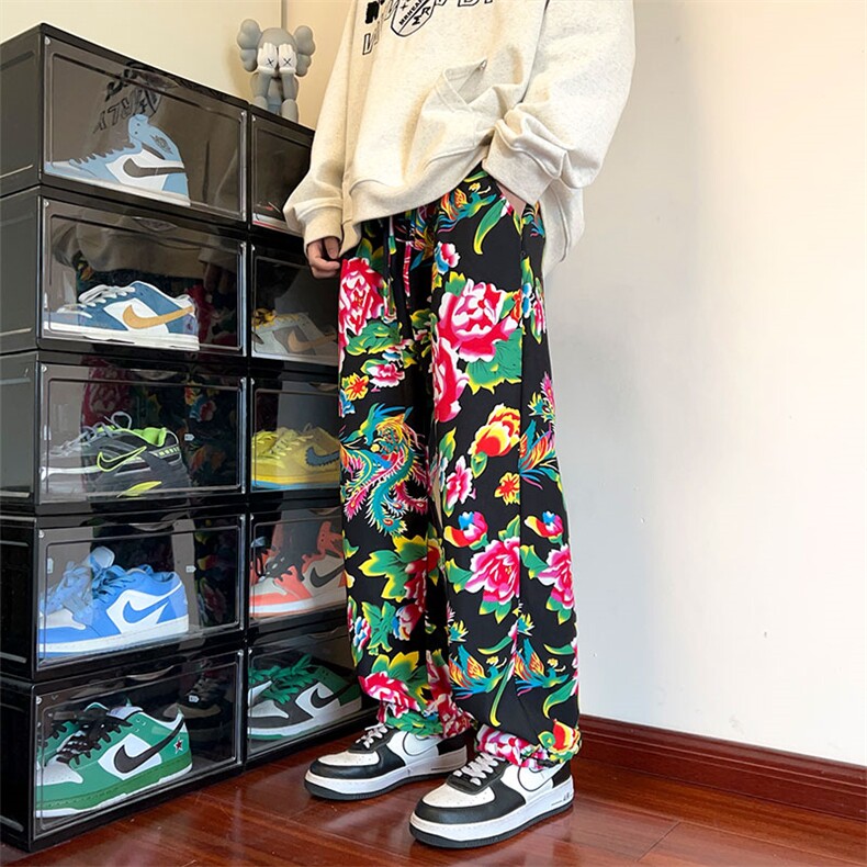 控价49东北大花民族风牡丹花西裤休闲裤情侣过年战袍ZK566P-35，男装休闲裤，电商A128