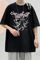 夏季内景宽松短袖T恤男潮重磅创意印花体恤衫，男装T恤，电商B316