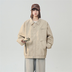 中性风PU皮工装翻领夹克2025秋季痞帅潮流外套XZ301b-2-JK2590P85，男装夹克，星座301B-2（原A443-1）