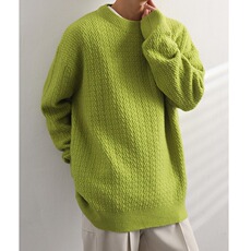 秋款男圆领套头毛衣慵懒风桂花针织法毛衣外套M207P50，男装针织衫/毛衣，星座1013-1