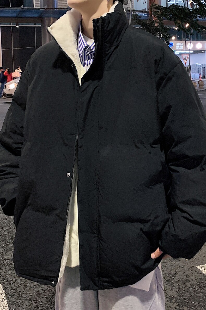 ！2023秋冬新款男士加绒加厚纯色棉衣百搭棉服外套MY100特P75,男装棉衣,电商B220