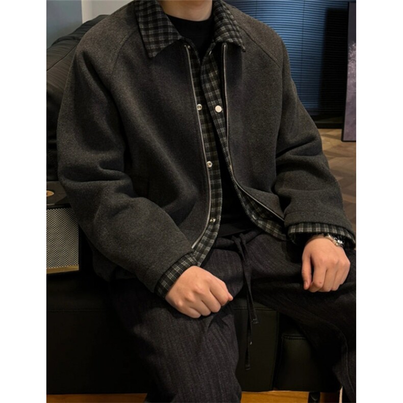 冬季新款加棉假两件拼接潮流轻奢夹克外套男款简约风MA504,男装夹克,星座1116A（原606A-3）