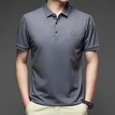 短袖t恤男装2023夏季新款中年潮流polo衫翻领商务休闲百搭t恤男士，男装T恤，电商B212（原钱塘6029）