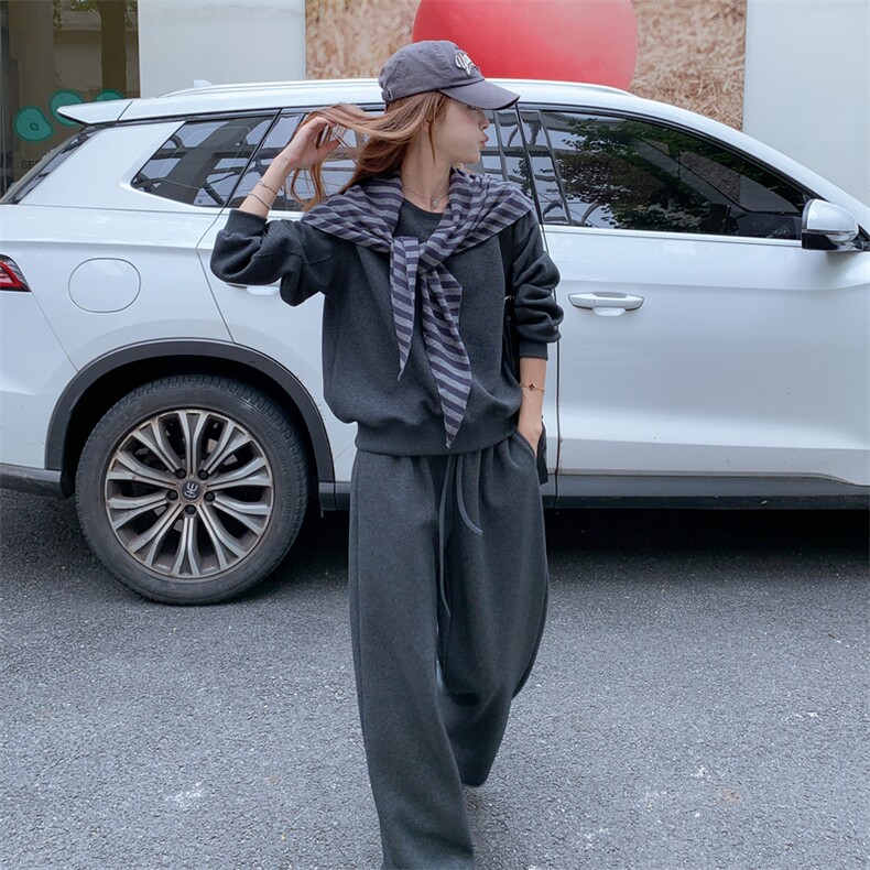 现货-春季新款灰色休闲两件套203-9525-P165-K248，女装套装/套裙，浙宝203