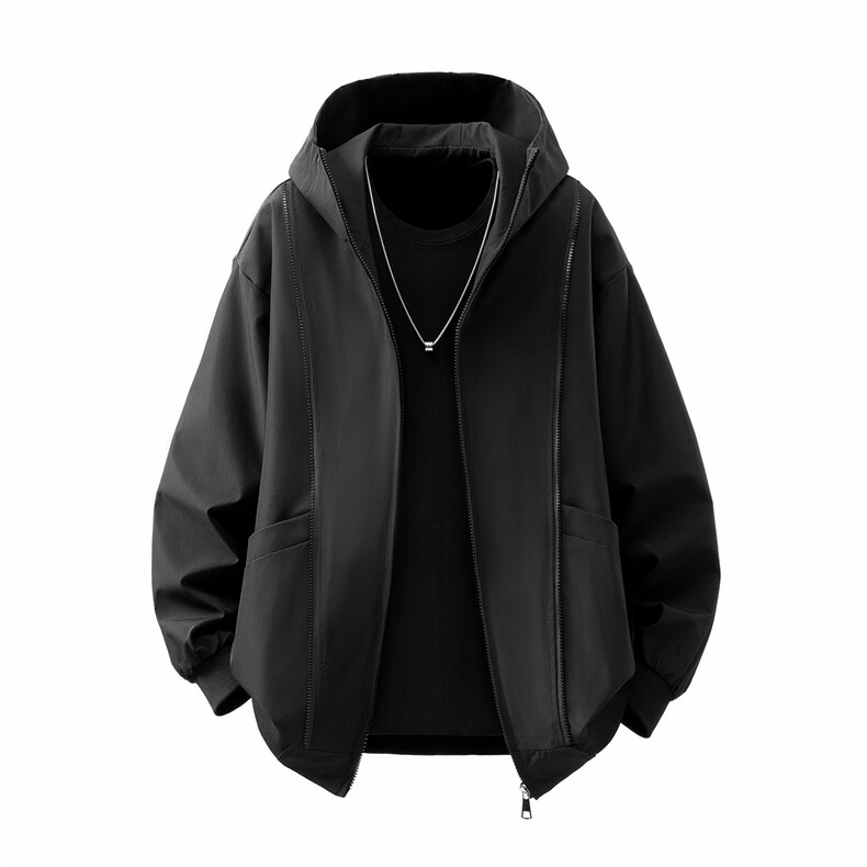 可二开拉链装饰解构大码M-5XL夹克男聚酯纤维JK78092P69控108,男装夹克,星座226-1