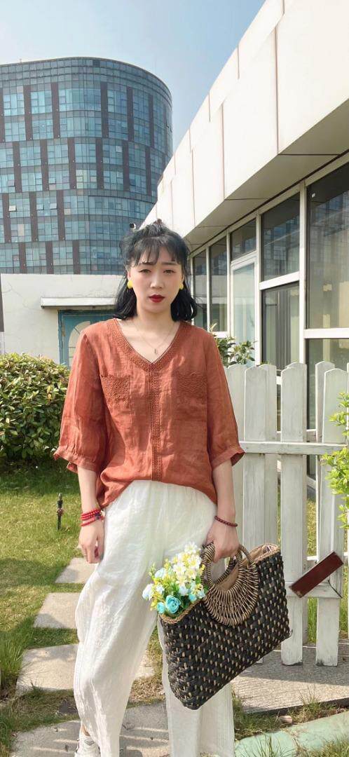 纯苎连衣裙小衫裤子裙子衬衣 时尚风 风淑女风休闲风，女装连衣裙，川哲