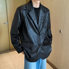 垫肩凯美拉PU皮夹克美式秋冬季新款外套W1165P70，男装夹克，星座1116-2