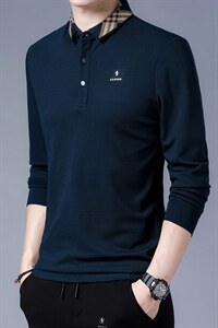 2021长袖上衣男体恤POLO衫秋季中年男士商务休闲打底衫ZLF770-P70，男装T恤，电商B212（原钱塘6029）