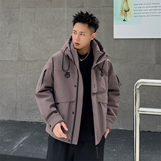 2025新款90白鸭绒连帽加厚宽松羽绒服工装防风派克服YR8820P420，男装羽绒服，星座223（原229-2）