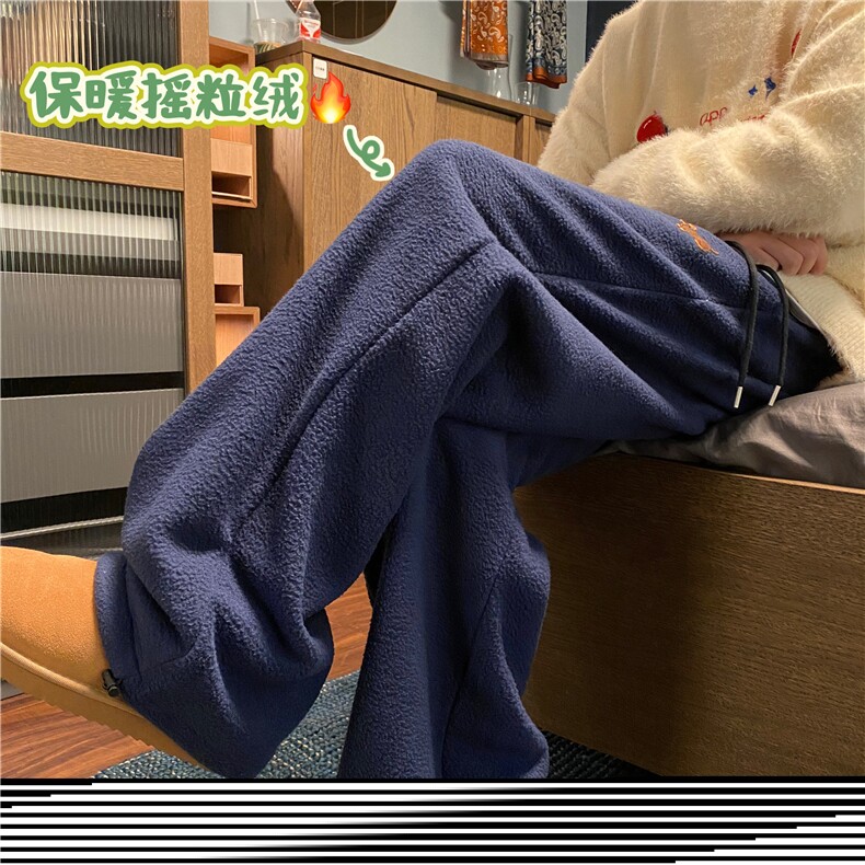 冬季新款保暖双面摇粒绒小狗宽松休闲卫裤B315-K884-P65控88,男装休闲裤,电商B315