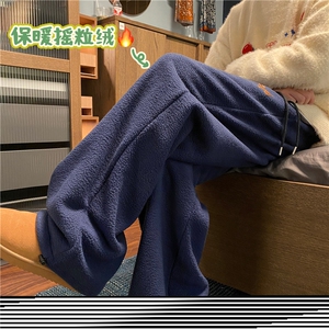 冬季新款保暖双面摇粒绒小狗宽松休闲卫裤B315-K884-P65控88图片