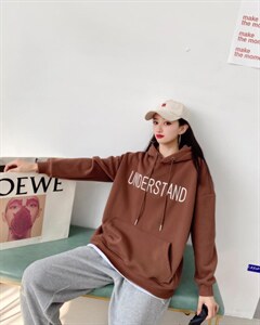 现货冬款韩版休闲时尚加绒卫衣,女装卫衣/绒衫,泽妤