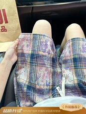 夏季新款美式短裤男潮牌薄款设计感小众宽松大码运动休闲五分裤子，男装牛仔裤，四季星座505