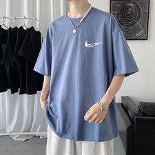 港风短袖t恤宽松ins潮流百搭2024年新款情侣装夏A161-2-T0883-P20，男装T恤，电商A161-2
