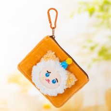 童话毛绒 小猫耳机包卡包D款方形棕