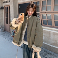 现货数据好两面穿羊羔毛内里夹克棉服派克服2C282-992P255K388，女装派克服，2C282