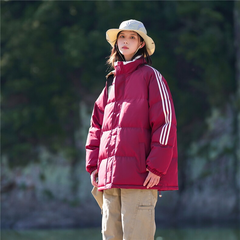 ！冬季条纹五防立领加绒加厚棉衣情侣撞色棉服外套MY7777-P75,男装棉衣,星座610B-1