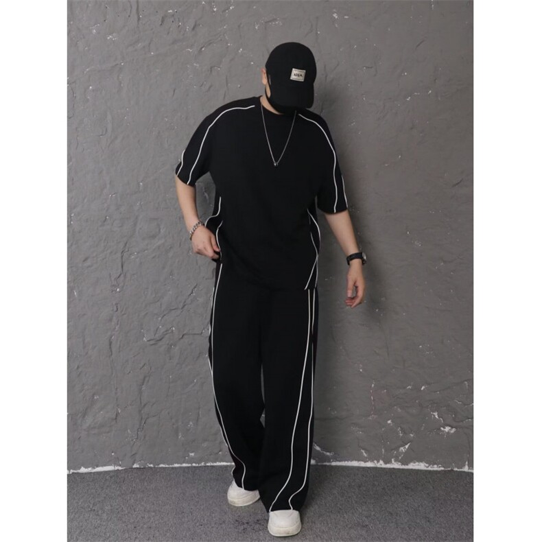 新夏季美式高街短袖T恤重磅宽松运动休闲男情侣装套装TZ5190P72，男装休闲套装，星座1013-5