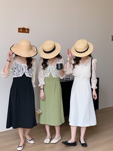 夏装蕾丝外套吊带裙两件套套装,女装背心吊带,佳其