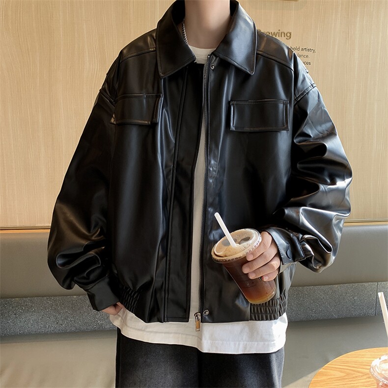 Wt371-P60美式机车风宽松型皮衣夹克,男装夹克,星座1501-1