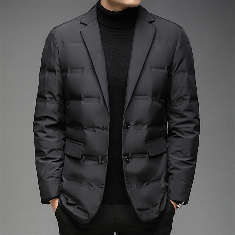 2023冬季新款羽绒服男保暖外套90白鸭绒纯色休闲立领DS9908-P250,男装羽绒服,电商B212（原钱塘6029）