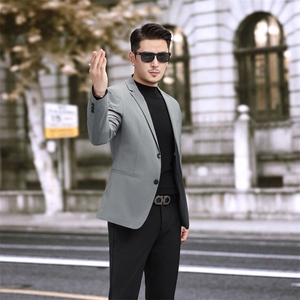 新款男士小西装青年修身秋季休闲西服2382P165图片