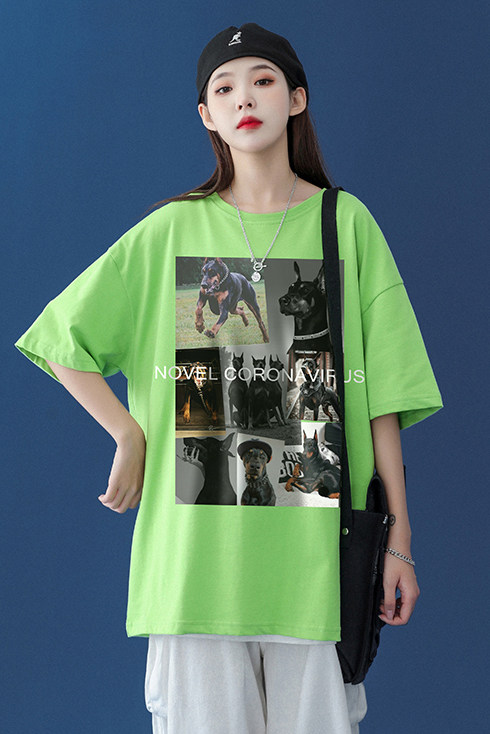 中性23夏季时尚潮流趣味拼图印花圆领短袖T恤套装T32P25控38,男装T恤,A247A