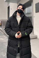 港风袖子字母中长款横条棉衣男连帽棉衣男外套男8719P135控188，男装棉衣，星座227-7