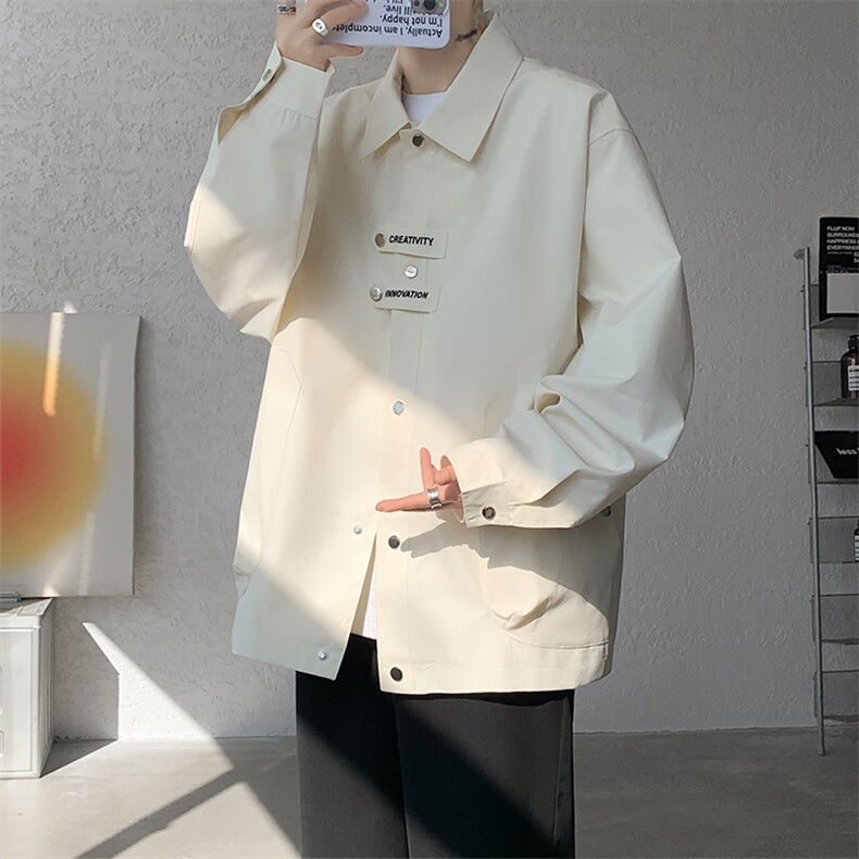 现货JK1113-特批P4525秋设计感刺绣男翻领大码夹克（有里布）,男装夹克,电商A059