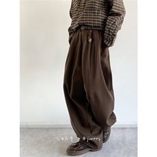 日系春季复古宽松直筒青少年休闲垂感西裤男女百搭阔腿裤KX99，男装西裤，星座1116A（原606A-3）