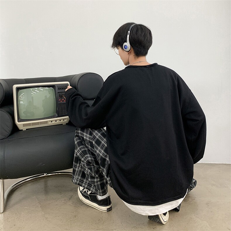秋冬港风卫衣男学生韩版宽松外套假两件情侣百搭潮流上衣w90-p30,男装卫衣,星座1008-2
