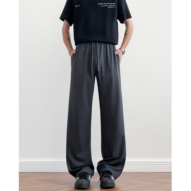 巨舒适的冰凉神裤#夏季高弹韧性冰皮凉感弯刀微喇休闲裤男女款，男装皮裤，星座601-1