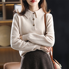 【显瘦神器】秋冬新款polo领羊毛衫女修身半身裙时尚百搭裙，女装羊毛衫，君贝羊绒