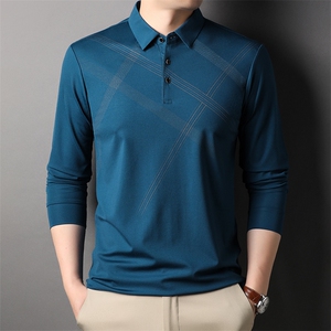 商务休闲翻领Polo衫男士长袖T恤休闲修身体恤时尚男装HP231-P63图片