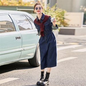 春季超好看披肩牛仔连衣裙长袖女款2025年新款时髦潮流高级感裙子图片
