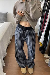 夏季格子休闲裤男女K1884/P42图片