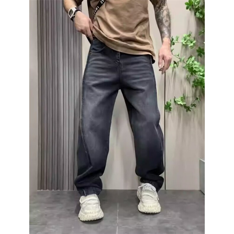1506-1/K91911/P54做旧水洗渐变色直筒牛仔裤男四季款休闲宽松图片