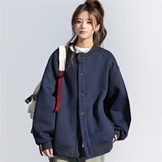大码胖妹妹宽松卫衣开衫短外套女秋新款韩版棒球服上衣WB611-P42，女装短外套，星座412-3